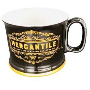 Pioneer Woman Soup Mug Black Gold Mercantile 1.5 cups 12 oz Ceramic Handle